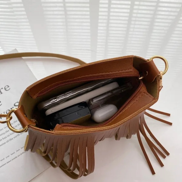 Modest / Simple Grey Casual Tassel Women's Bags Messenger Bag 2023