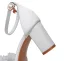 Élégant Blanche Appliques Chaussure De Mariée 2024 Bride Cheville 7 cm Talons Épais Peep Toes / Bout Ouvert Mariage Sandales Talons Hauts Chaussure De Mariée