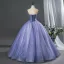 Vintage Lavendel Applikationen Spitze Blumen Ballkleider 2026 Ballkleid Rundhalsausschnitt Ärmellos Rückenfreies Lange Festliche Kleider