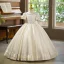 Elegant Ivory Pearl Rhinestone Birthday Flower Girl Dresses 2025 Ball Gown Scoop Neck Puffy Short Sleeve Floor-Length / Long