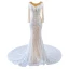 High-end White Pearl Sequins Beading Wedding Dresses 2023 Trumpet / Mermaid Scoop Neck Long Sleeve Chapel Train Wedding