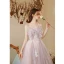 Chic / Beautiful Lavender Beading Appliques Prom Dresses 2022 A-Line / Princess Spaghetti Straps Sleeveless Backless Floor-Length / Long Formal Dresses