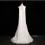 Modest / Simple Amazing / Unique White Wedding Dresses 2024 Trumpet / Mermaid Strapless Sleeveless Backless Sweep Train Wedding