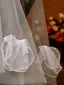 Modest / Simple White Appliques 1.5 m Tulle Wedding Veils 2025