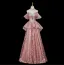 Glitzernden Sexy Pink Perlenstickerei Strass Pailletten Abendkleider 2025 A Linie Off Shoulder Kurze Ärmel Rückenfreies Lange Festliche Kleider