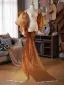 Fashion Khaki Handmade  Puffy Short Sleeve Jackets & wraps Prom shawl 2025 Tulle