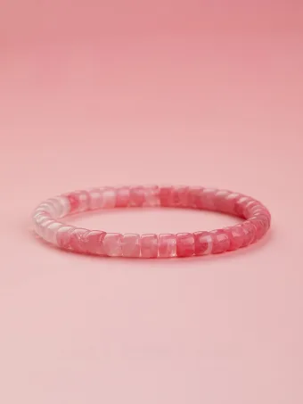 Mode Dégradé De Couleur Rougissant Rose Fleur De Cerisier Fait Main Cristal Naturel Bracelets Accessorize 2025