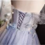 Charming Sky Blue Glitter Pearl Appliques Prom Dresses 2023 Ball Gown Off-The-Shoulder Sleeveless Backless Floor-Length / Long Prom Formal Dresses