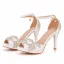Charmant Weiß Strass Brautschuhe 2022 Knöchelriemen 10 cm Stilettos Peeptoes Hochzeit Hochhackige