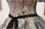 Elegant Black Sequins Lace Flower Prom Dresses 2024 Ball Gown Off-The-Shoulder Sleeveless Backless Bow Sash Floor-Length / Long Prom Formal Dresses