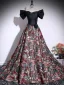 Unusual Multi-Colors Plaid Prom Dresses 2025 Ball Gown Off-The-Shoulder Short Sleeve Backless Floor-Length / Long Formal Dresses