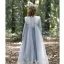 Chic / Beautiful Sky Blue Sequins Birthday Flower Girl Dresses 2023 A-Line / Princess High Neck Floor-Length / Long Tulle Flower Girl Dresses