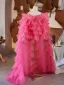 Chic / Beautiful Fuchsia Handmade  Cascading Ruffles Prom Shawls 2025