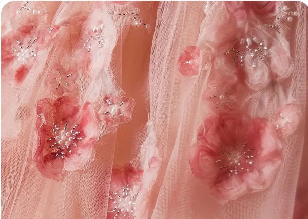 Flower Fairy Blushing Pink Beading Sequins Appliques Prom Dresses 2025 Ball Gown Strapless Sleeveless Backless Floor-Length / Long Formal Dresses