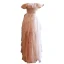 Charming Champagne Evening Dresses 2022 A-Line / Princess Off-The-Shoulder Beading Sequins Sleeveless Backless Floor-Length / Long Evening Party Formal Dresses