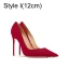 Schöne Rot Wildleder Büro OL Pumps 2024 12 cm Stilettos Spitzschuh Pumps Hochhackige