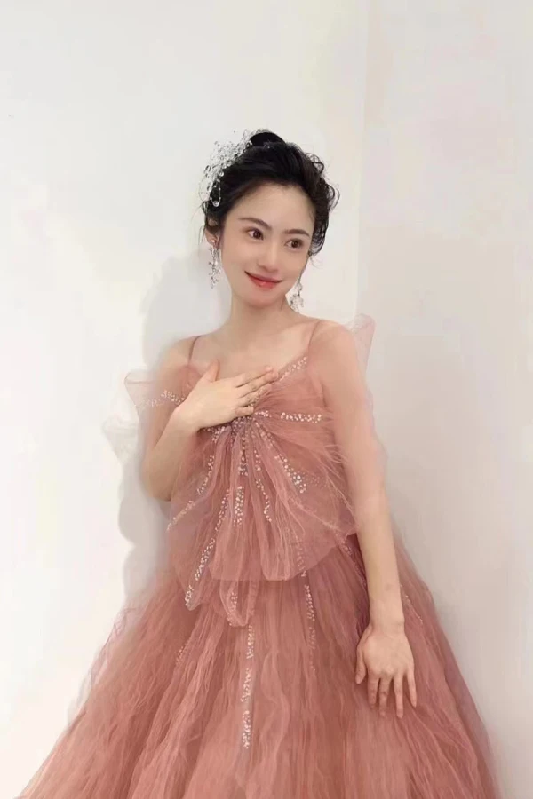 Charming Blushing Pink Beading Ruffle Evening Dresses 2023 A-Line / Princess Spaghetti Straps Bow Sleeveless Backless Evening Party Floor-Length / Long Formal Dresses