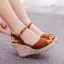 Chic / Beautiful Beach Street Wear Dark Green Braid Womens Sandals 2025 9 cm Wedges Open / Peep Toe Sandals
