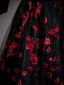 Elegant Black Long Sleeve Prom Dresses 2024 A-Line / Princess Floor-Length / Long Deep V-Neck Flower Crossed Straps Red Carpet Evening Dresses