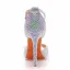 Glitzernden Multifarben Strass Abend Sandalen Damen 2022 Knöchelriemen 11 cm Stilettos Peeptoes Sandaletten Hochhackige
