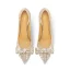 Charmant Gold Strass Pailletten Schleife Brautschuhe 2022 Leder 6 cm Stilettos Spitzschuh Hochzeit Pumps Hochhackige