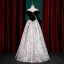 Chic / Beautiful Black Rhinestone Printing Evening Dresses 2023 A-Line / Princess Off-The-Shoulder Sleeveless Backless Floor-Length / Long Evening Party Formal Dresses