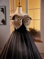 Elegant Black Prom Dresses 2024 Ball Gown Strapless Bow Sleeveless Backless Floor-Length / Long Prom Formal Dresses