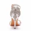 Charmant Weiß Strass Brautschuhe 2022 Knöchelriemen 8 cm Stilettos Peeptoes Hochzeit Sandaletten Hochhackige