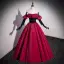 Elegant Burgundy Prom Dresses 2022 Ball Gown Strapless Sleeveless Backless Floor-Length / Long Prom Formal Dresses