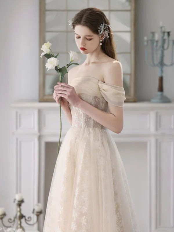Chic Beautiful Beige Homecoming Graduation Dresses Prom Dresses 2023 A-Line Princess