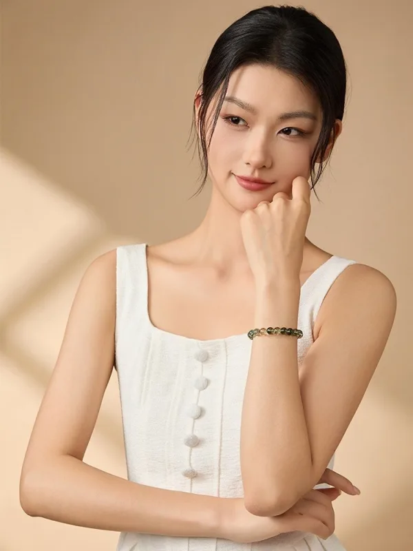 Chic / Beautiful Green Handmade  Green Phantom Crystal Bracelets 2025 Accessories