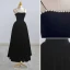 Vintage / Retro Black Velour Homecoming Little Black Dress Graduation Dresses 2022 A-Line / Princess Spaghetti Straps Pearl Sleeveless Backless Suede Floor-Length / Long Formal Dresses