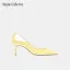 Schöne Gelb OL Büro Lackleder Pumps Hochhackige 2026 10 cm Stilettos Spitzschuh Pumps