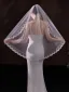 Modest / Simple White Lace Flower 1 m Tulle Wedding Veils 2025