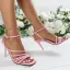 Abordable Sexy Rougissant Rose Soirée Été Sandales Femme 2022 Bride Cheville 7 cm Talons Aiguilles Peep Toes / Bout Ouvert Sandales Talons Hauts