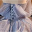 Fashion Sky Blue Pearl Sequins Lace Flower Cascading Ruffles Prom Dresses 2023 Ball Gown Strapless Sleeveless Backless Court Train Prom Formal Dresses