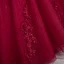 Elegant Burgundy Beading Sequins Lace Flower Prom Dresses 2022 Ball Gown Off-The-Shoulder Short Sleeve Backless Floor-Length / Long Prom Formal Dresses