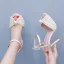 Elegant White Pearl Wedding Shoes 2024 Ankle Strap 11 cm Stiletto Heels Open / Peep Toe Wedding Sandals High Heels