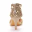 Chic / Beautiful Gold Rhinestone Sequins Wedding Shoes 2022 Ankle Strap 7 cm Stiletto Heels Pointed Toe Wedding High Heels