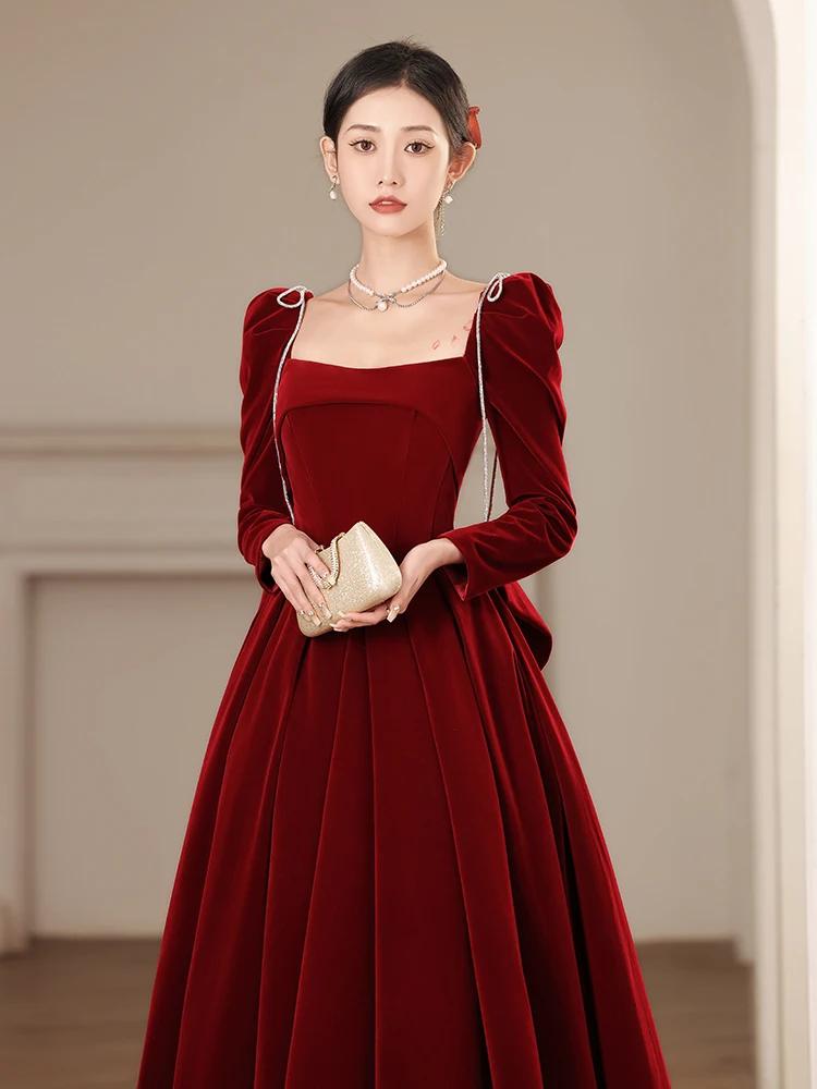 sachin and babi light blue dress Women Long Formal Dresses with Pleats Simple Elegant Evening Gowns Dress  for Prom (US, Numeric, 10, Regular, Regular, Burgundy) at Amazon Women's  Clothing store main image 1