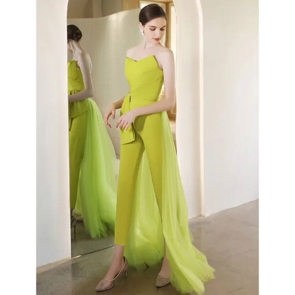 dresses lime green Off the Shoulder 2022 lime green Prom Dress Bright Fromal Long Party G –  Siaoryne main image 1
