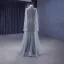 High-end Grey Handmade  Beading Sequins Evening Dresses 2023 Trumpet / Mermaid High Neck Long Sleeve Floor-Length / Long Evening Party Formal Dresses