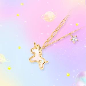 Lovely Champagne Sterling Silver Dating Prom Unicorn Necklaces Accessories 2023