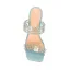 Sexy Transparent Pool Blue Rivet Evening Party Womens Sandals 2022 11 cm Stiletto Heels Open / Peep Toe High Heels