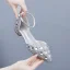 Scintillantes Argenté Faux Diamant Plat À Bout Pointu Chaussure De Mariée 2024 Mariage Sandales Talons Hauts