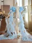 Fashion Sky Blue Ruffle Tulle shawl 2026