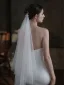 Charming White Handmade  Rhinestone Pearl Wedding Veils 2025 Tulle