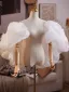 Elegant White Ruffle Wedding shawl 2025 Tulle