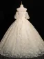 Chic / Belle Champagne Perle Appliques Robe De Bal 2024 Robe Boule De l'épaule Manches Courtes Dos Nu Longue Promo Robe De Ceremonie