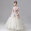 Flower Fairy White Beading Sequins Pearl Lace Flower Appliques Birthday Flower Girl Dresses 2025 Ball Gown Scoop Neck Sleeveless Floor-Length / Long